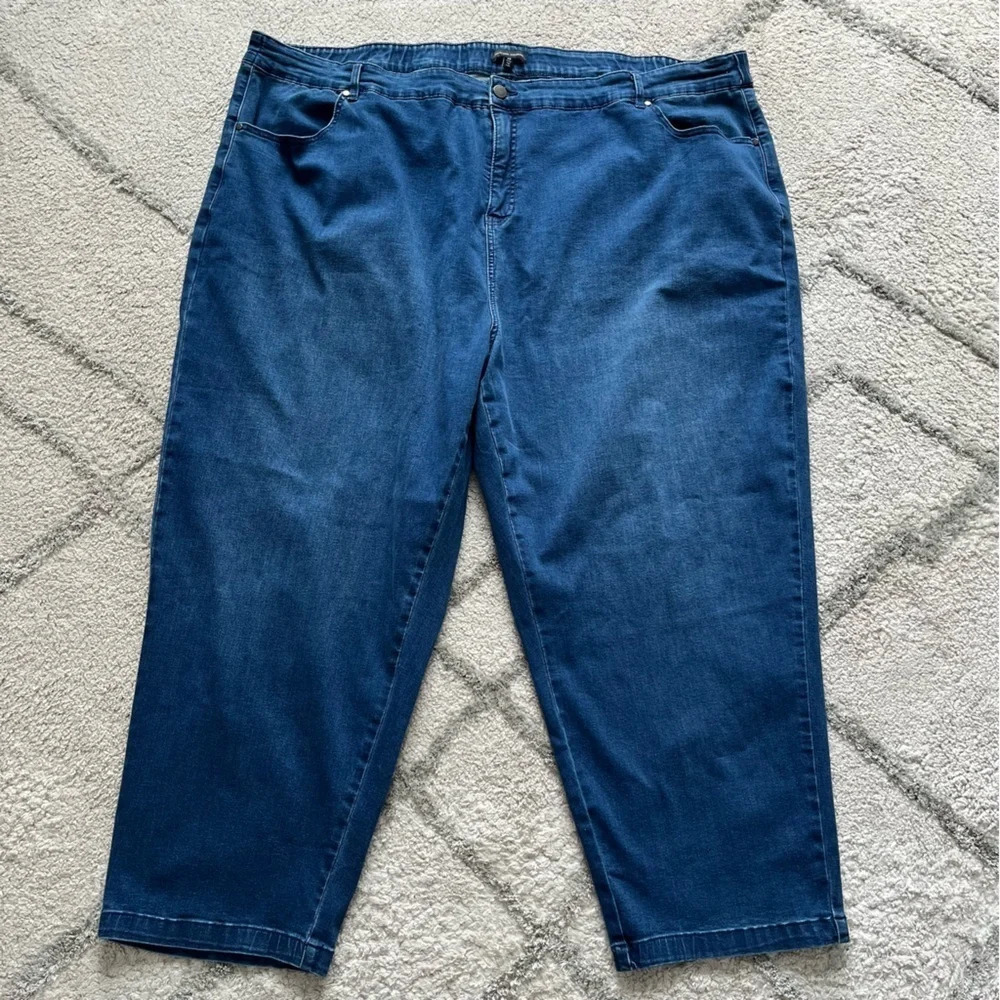 Universal Standard jeans skinny medium wash high rise ankle crop 28